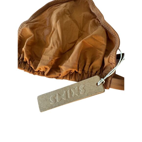 NWT Skims Sheer Front Closure Triangle String Bralette in Copper Brown Sz Large - Picture 6 of 7
